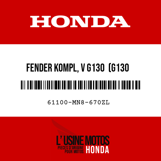 image de 61100-MN8-670ZL FENDER KOMPL, V G130  (G130 TOSCANA-GRUEN)