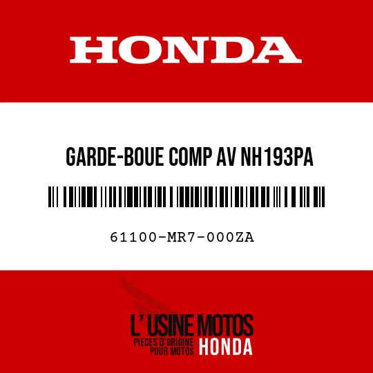 image de 61100-MR7-000ZA GARDE-BOUE COMP AV NH193PA 
