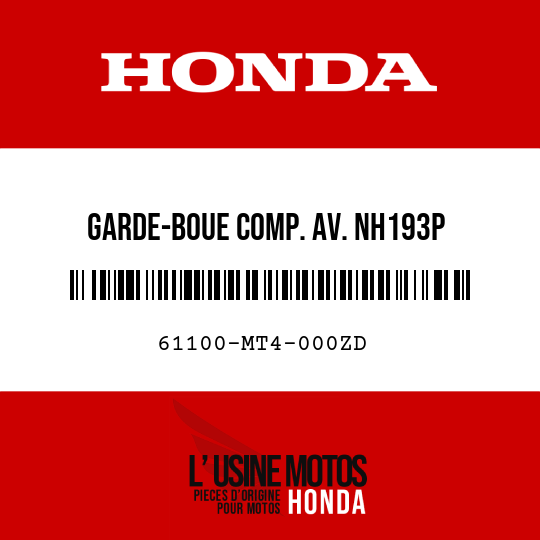 image de 61100-MT4-000ZD GARDE-BOUE COMP. AV. NH193P