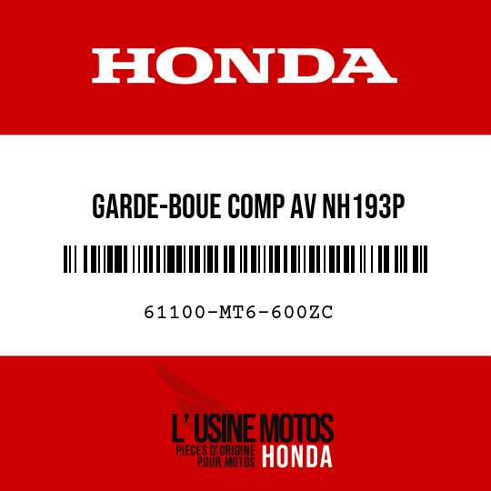image de 61100-MT6-600ZC GARDE-BOUE COMP AV NH193P 