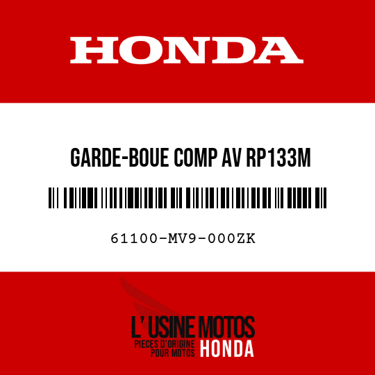 image de 61100-MV9-000ZK GARDE-BOUE COMP AV RP133M 