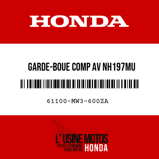image de 61100-MW3-600ZA GARDE-BOUE COMP AV NH197MU 