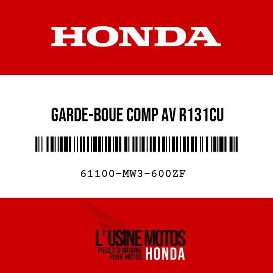 image de 61100-MW3-600ZF GARDE-BOUE COMP AV R131CU 