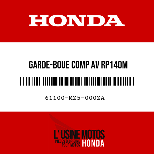 image de 61100-MZ5-000ZA GARDE-BOUE COMP AV RP140M 