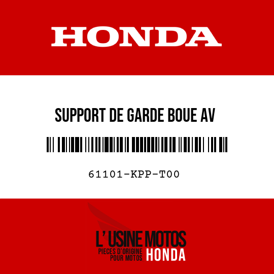 image de 61101-KPP-T00 SUPPORT DE GARDE BOUE AV