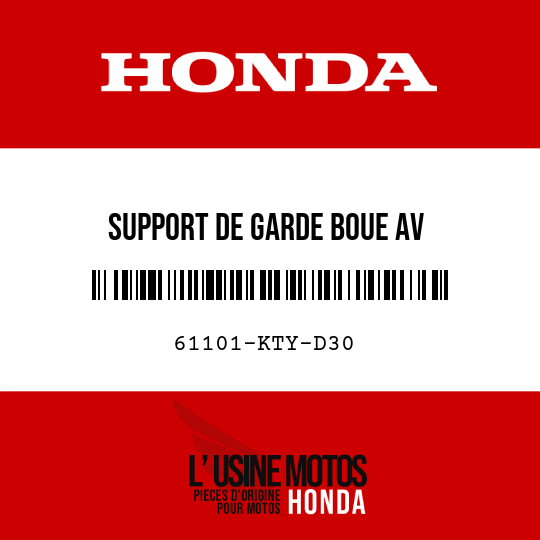 image de 61101-KTY-D30 SUPPORT DE GARDE BOUE AV