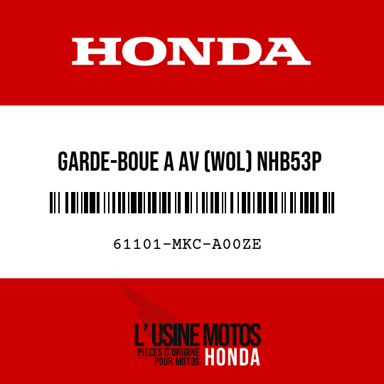 image de 61101-MKC-A00ZE GARDE-BOUE A AV (WOL) NHB53P