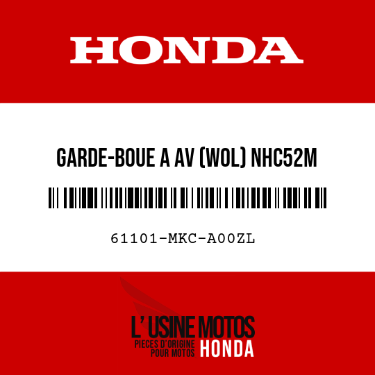 image de 61101-MKC-A00ZL GARDE-BOUE A AV (WOL) NHC52M