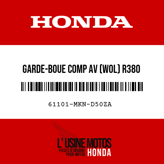 image de 61101-MKN-D50ZA GARDE-BOUE COMP AV (WOL) R380