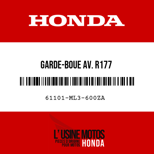 image de 61101-ML3-600ZA GARDE-BOUE AV. R177 