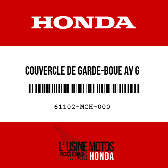 image de 61102-MCH-000 COUVERCLE DE GARDE-BOUE AV G