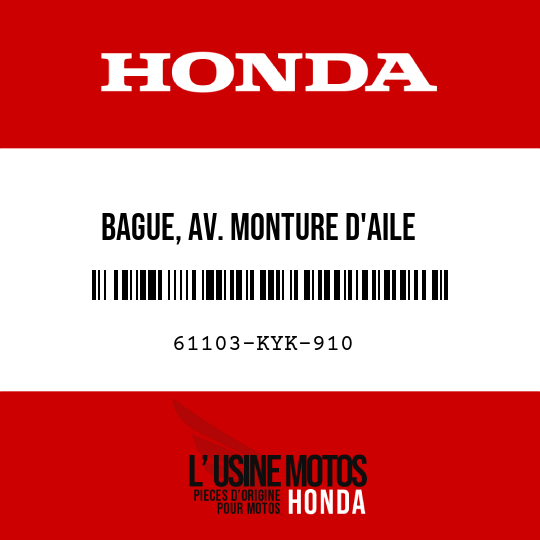 image de 61103-KYK-910 BAGUE, AV. MONTURE D'AILE