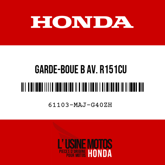 image de 61103-MAJ-G40ZH GARDE-BOUE B AV. R151CU 