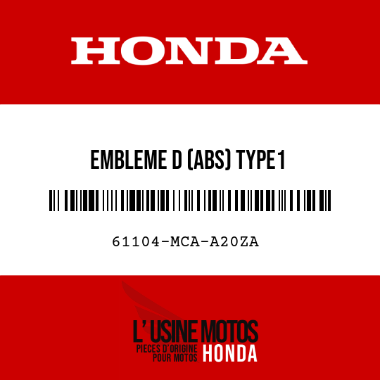 image de 61104-MCA-A20ZA EMBLEME D (ABS) TYPE1