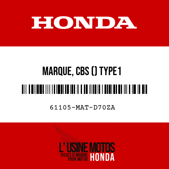 image de 61105-MAT-D70ZA MARQUE, CBS () TYPE1