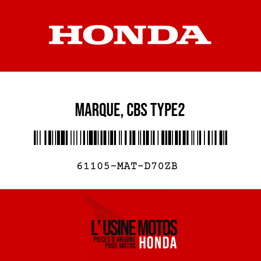 image de 61105-MAT-D70ZB MARQUE, CBS TYPE2 