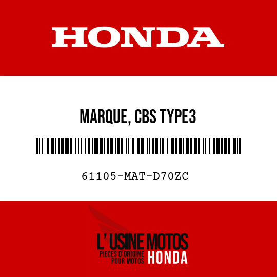 image de 61105-MAT-D70ZC MARQUE, CBS TYPE3