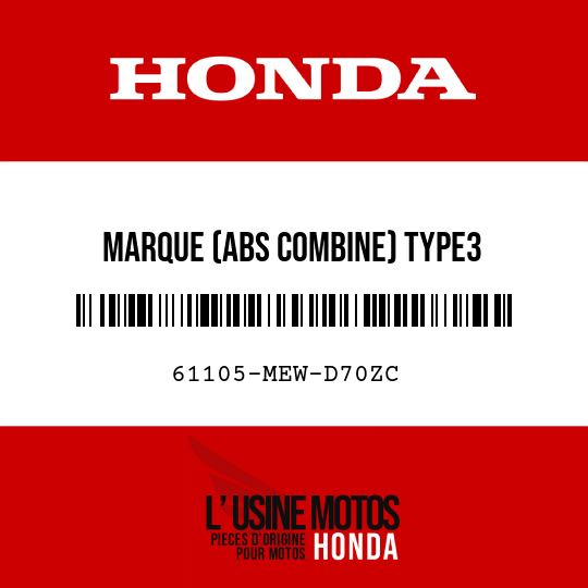 image de 61105-MEW-D70ZC MARQUE (ABS COMBINE) TYPE3
