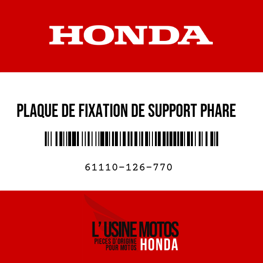 image de 61110-126-770 PLAQUE DE FIXATION DE SUPPORT PHARE