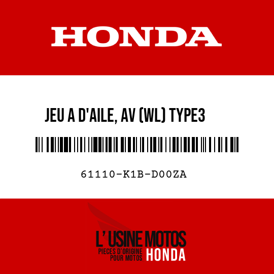image de 61110-K1B-D00ZA JEU A D'AILE, AV (WL) TYPE3