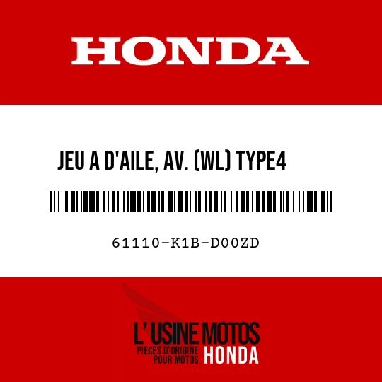 image de 61110-K1B-D00ZD JEU A D'AILE, AV. (WL) TYPE4