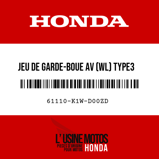 image de 61110-K1W-D00ZD JEU DE GARDE-BOUE AV (WL) TYPE3