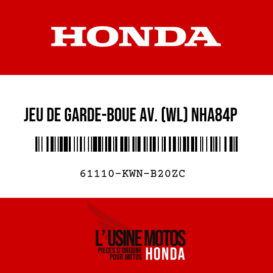 image de 61110-KWN-B20ZC JEU DE GARDE-BOUE AV. (WL) NHA84P