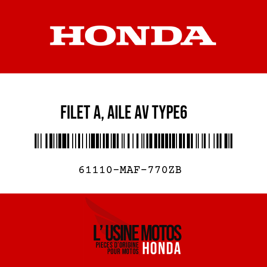 image de 61110-MAF-770ZB FILET A, AILE AV TYPE6 