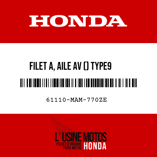 image de 61110-MAM-770ZE FILET A, AILE AV () TYPE9