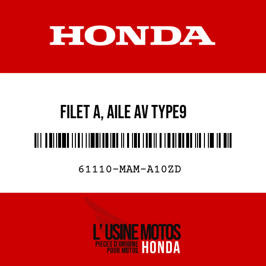 image de 61110-MAM-A10ZD FILET A, AILE AV TYPE9 