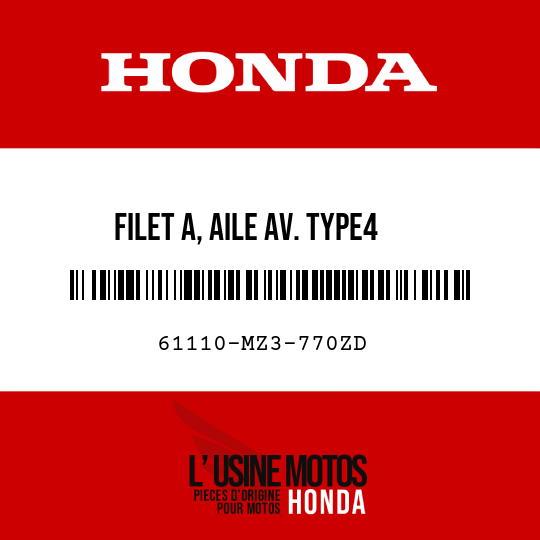 image de 61110-MZ3-770ZD FILET A, AILE AV. TYPE4 