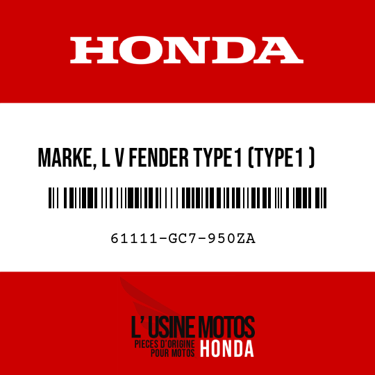 image de 61111-GC7-950ZA MARKE, L V FENDER TYPE1 (TYPE1 )