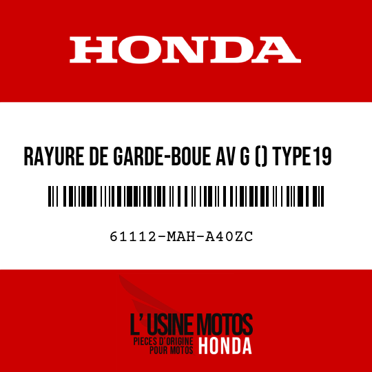 image de 61112-MAH-A40ZC RAYURE DE GARDE-BOUE AV G () TYPE19