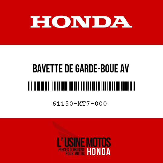 image de 61150-MT7-000 BAVETTE DE GARDE-BOUE AV