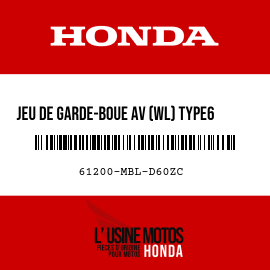 image de 61200-MBL-D60ZC JEU DE GARDE-BOUE AV (WL) TYPE6     2 