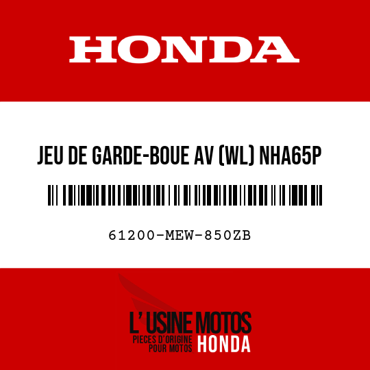 image de 61200-MEW-850ZB JEU DE GARDE-BOUE AV (WL) NHA65P 