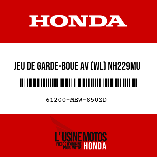 image de 61200-MEW-850ZD JEU DE GARDE-BOUE AV (WL) NH229MU 