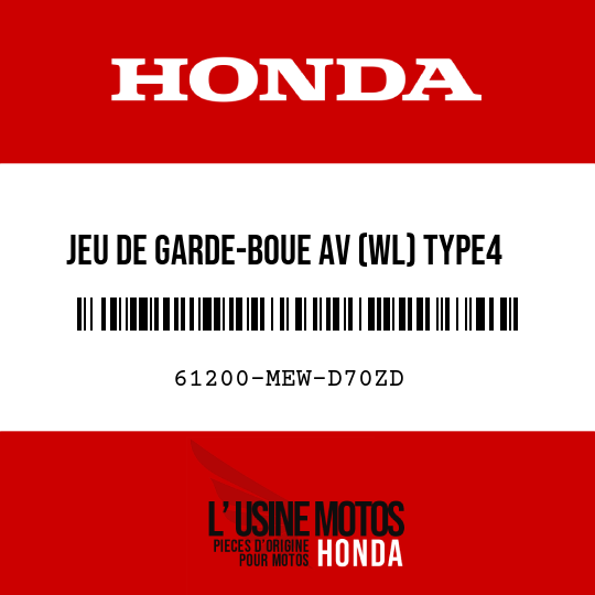 image de 61200-MEW-D70ZD JEU DE GARDE-BOUE AV (WL) TYPE4