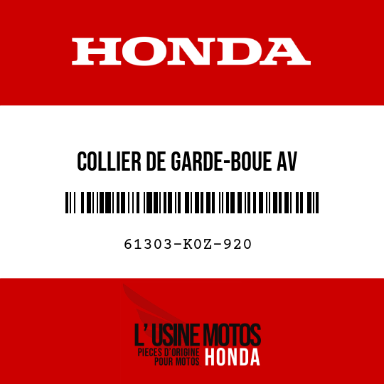 image de 61303-K0Z-920 COLLIER DE GARDE-BOUE AV