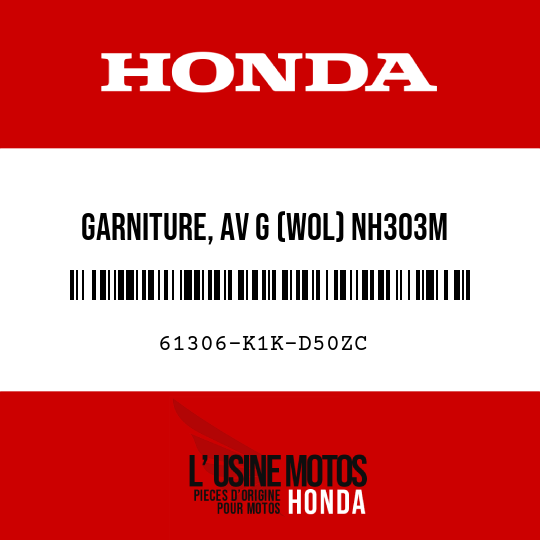 image de 61306-K1K-D50ZC GARNITURE, AV G (WOL) NH303M