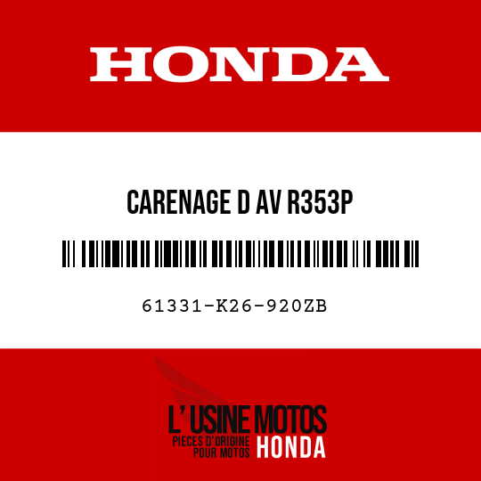image de 61331-K26-920ZB CARENAGE D AV R353P