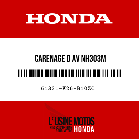 image de 61331-K26-B10ZC CARENAGE D AV NH303M