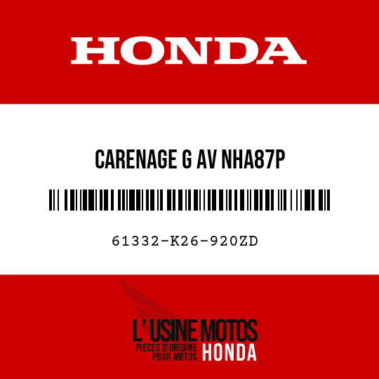 image de 61332-K26-920ZD CARENAGE G AV NHA87P