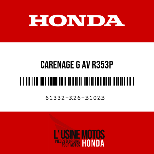 image de 61332-K26-B10ZB CARENAGE G AV R353P