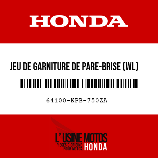 image de 64100-KPB-750ZA JEU DE GARNITURE DE PARE-BRISE (WL) TYPE4 