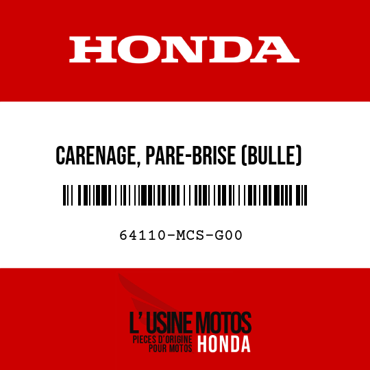 image de 64110-MCS-G00 CARENAGE, PARE-BRISE (BULLE) INTERNE