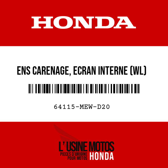 image de 64115-MEW-D20 ENS CARENAGE, ECRAN INTERNE (WL)
