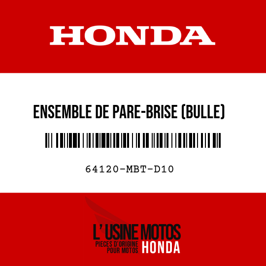 image de 64120-MBT-D10 ENSEMBLE DE PARE-BRISE (BULLE)