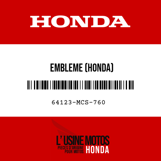 image de 64123-MCS-760 EMBLEME (HONDA)
