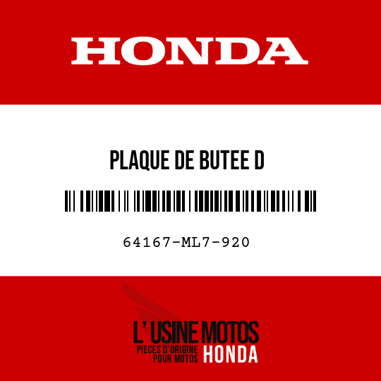 image de 64167-ML7-920 PLAQUE DE BUTEE D